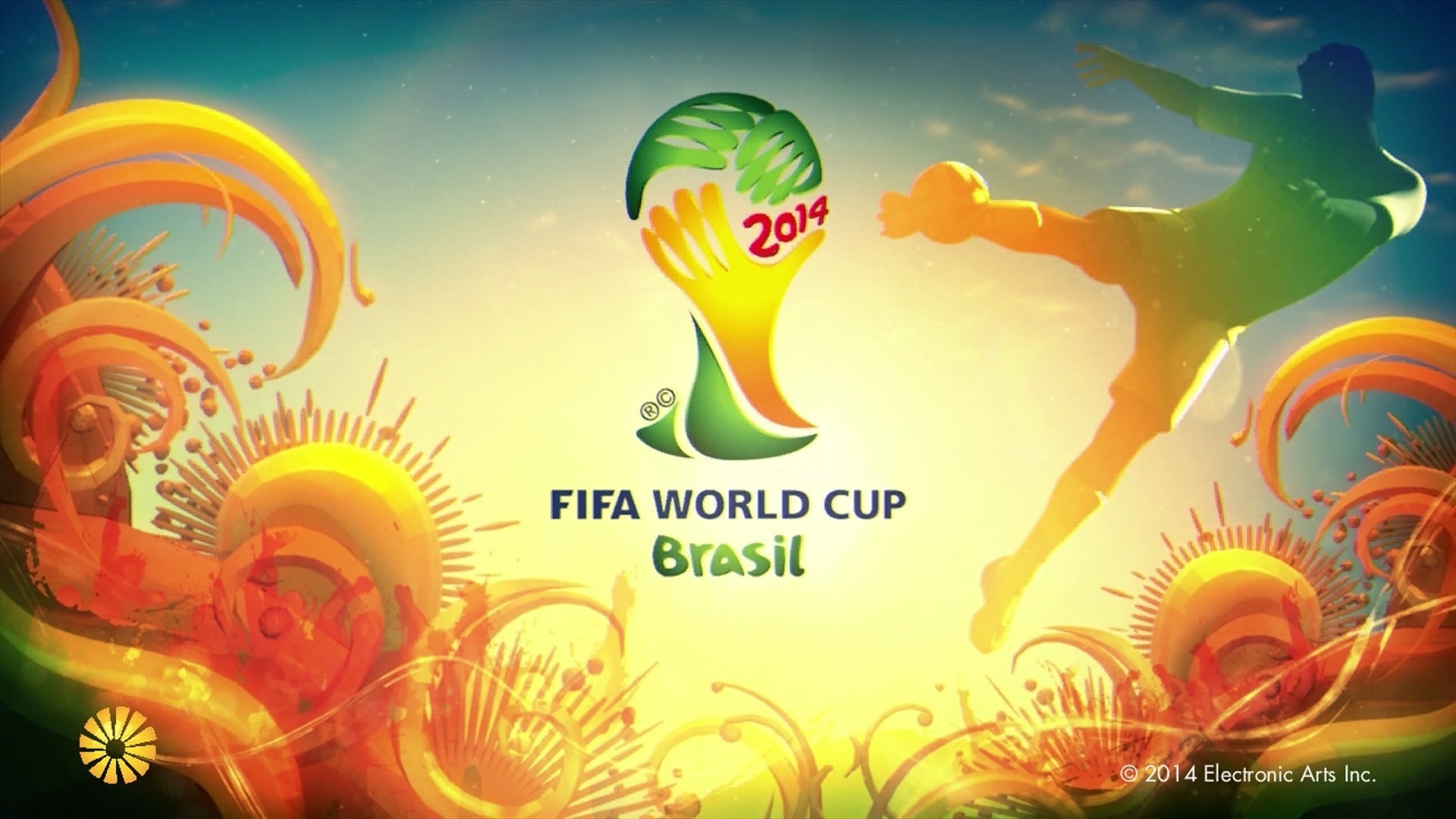 2014 FIFA World Cup Brazil title screen for Xbox 360